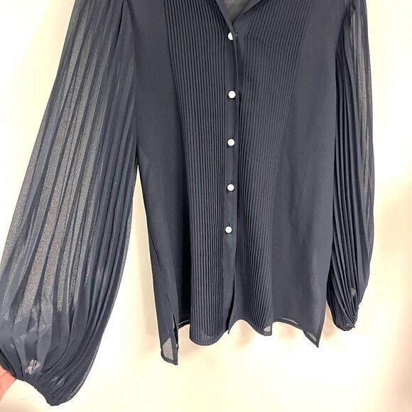 Vintage Simonton Says pleated button down with Pearl buttons Size L /XL - Picture 3 of 7